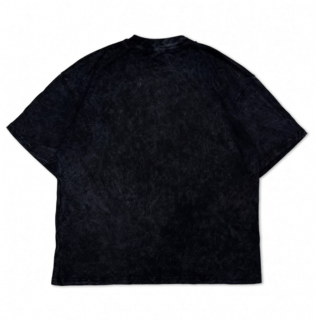 Spider-Punk Black Acid Wash Oversized Graphic T-Shirt - Heavyweight Streetwear Tee