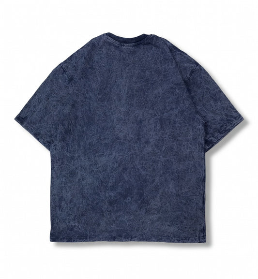The Fantastic Four Abbey Road Parody Navy Blue Acid Wash Oversized T-Shirt - Heavyweight Streetwear Tee