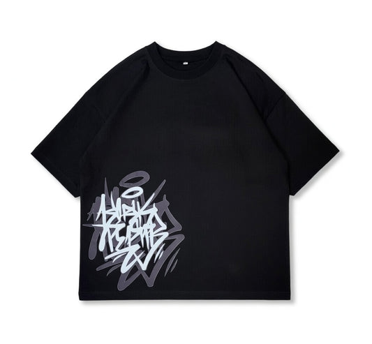 Still Your Best Black Oversized Graffiti T-Shirt - Heavyweight Streetwear Tee